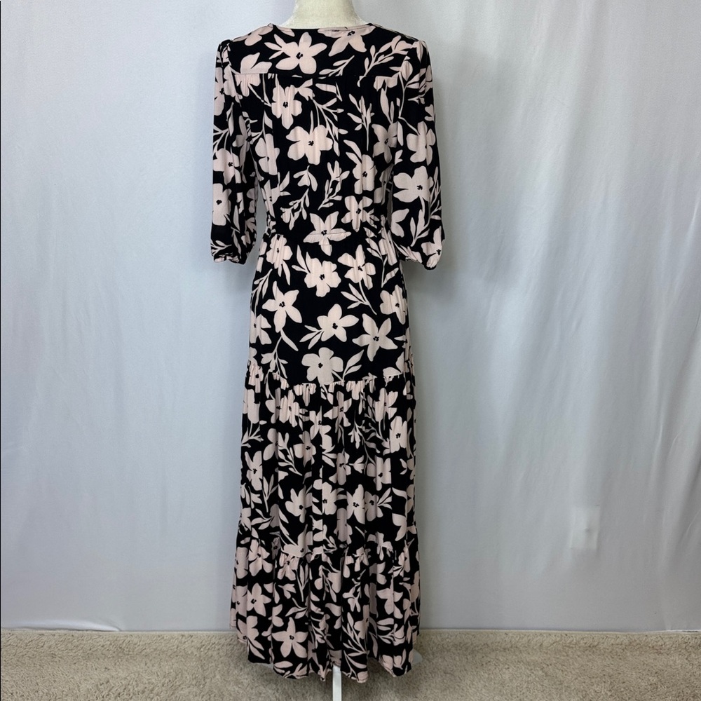 Petal & Pup Kelda Floral Maxi Dress Size Medium Black Pink - Picture 9 of 15